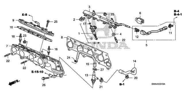 Pipe Complete B, Fuel (16721-RRA-A01) - 2