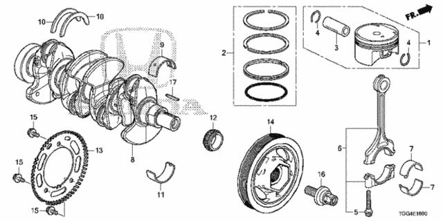 Bearing A, main upper blue (13321-5R0-004) - 2