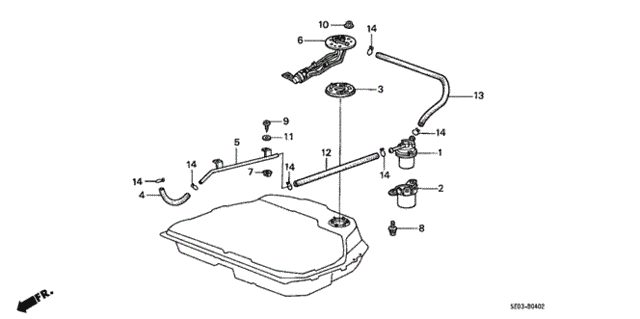 Fuel filter (16900-SE0-004) - 2