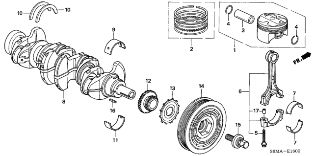 Crankshaft (13310-PNA-000) - 3