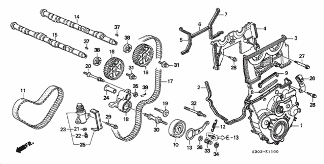 Ролик ременя ГРМ натяжний (14510-P13-003) - 2