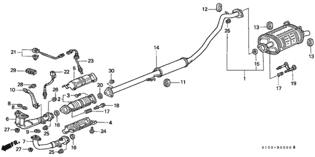 Exhaust Pipe, A (18210-S10-A02) - 2