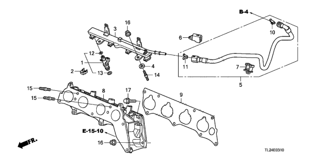 PIPE COMP,FUEL (16620-R40-A01) - 2