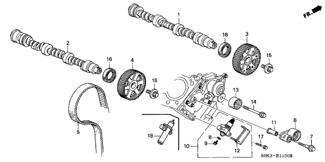 Ролик ременя ГРМ натяжний (14510-P8A-A01) - 3