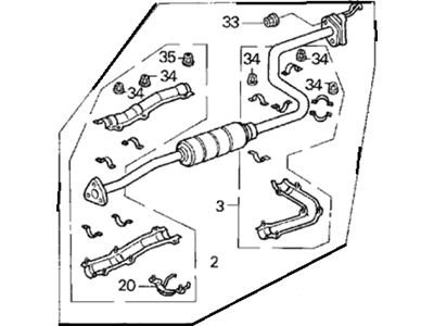 PIPE B,EX. (18220-SR4-A72) - 2