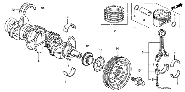 Bearing A, main upper blue (13321-PNA-003) - 4