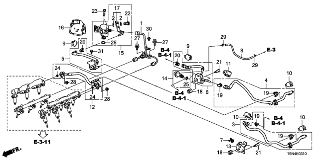 Pipe Complete B, Fuel (16721-58G-A01) - 2