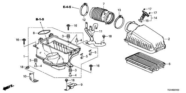 Air cleaner (17220-5J6-A10) - 3