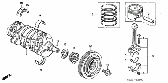 Ring Set, Piston (Over Size) (0.5)  (13031-PLD-004) - 2