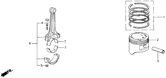 RING SET, PISTON (13011-PM6-G02) - 3