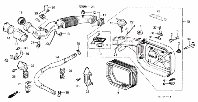 Air cleaner (17220-PK1-013) - 2