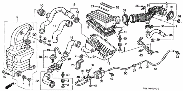 Air cleaner (17220-PT2-000) - 1