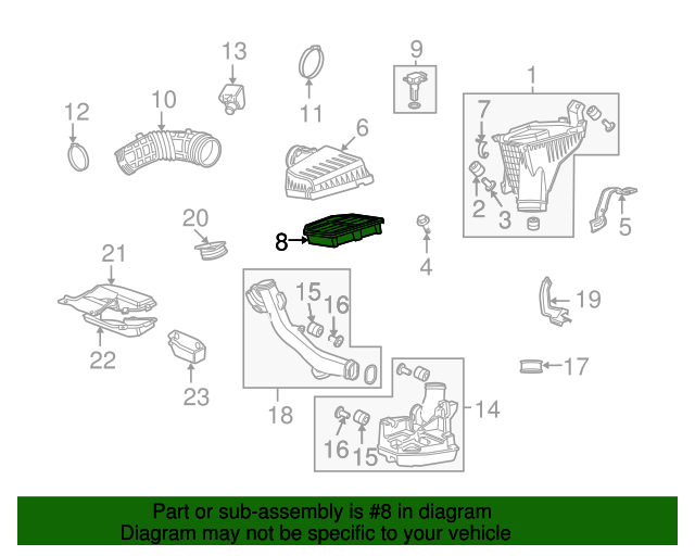 Air cleaner (17220-R40-A00) - 3