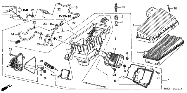 Air cleaner (17220-P8C-A00) - 3