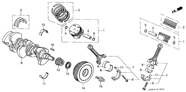 WASHER SET,THRUST (13014-P8A-800) - 3