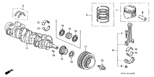 WASHER SET, THRUST (13014-PR3-S20) - 3