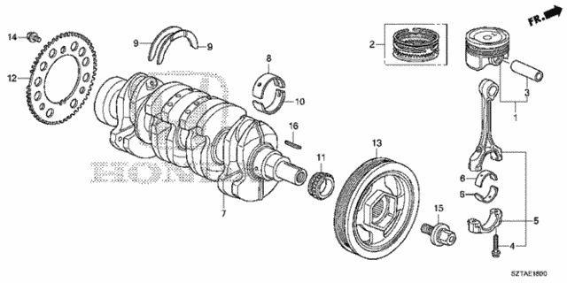 RING SET,PISTON (13011-RB1-006) - 2