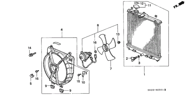Радіатор системи охолодження двигуна (19010-P07-024) - 2