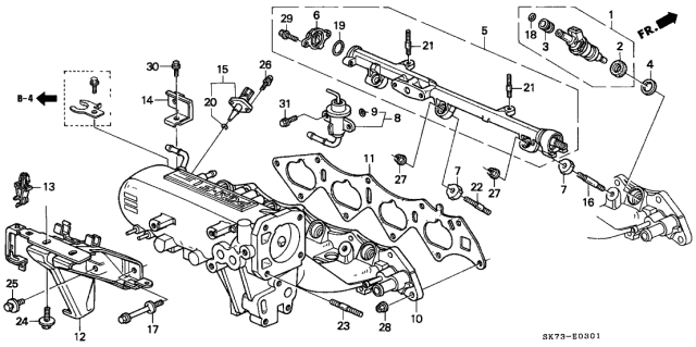 GASKET,IN MNFLD . (17105-P30-004) - 3