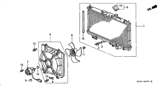 Радіатор системи охолодження двигуна (19010-P0F-J02) - 2
