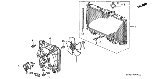 Радіатор системи охолодження двигуна (19010-P0F-J53) - 2