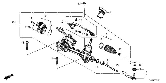 RACK END COMP (53610-TJB-A01) - 2