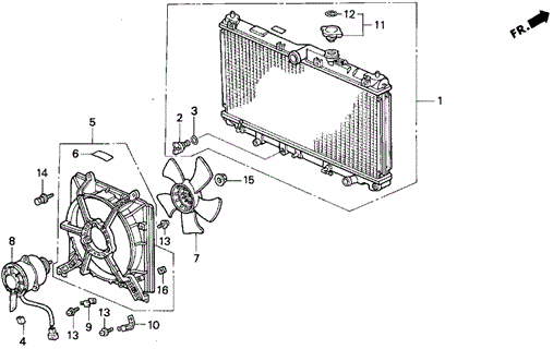 Радіатор системи охолодження двигуна (19010-P39-903) - 2