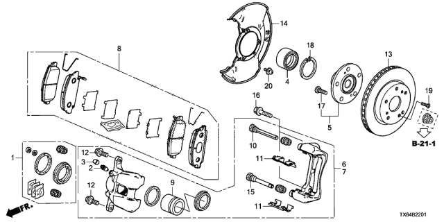 SET,PAD FR (17CL- (45022-T3R-A01) - 4