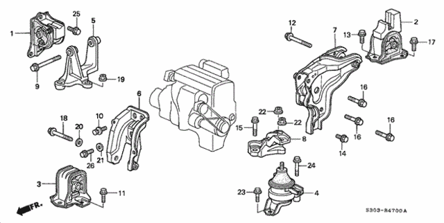 Mounting Engine Right (50820-S30-J02) - 2