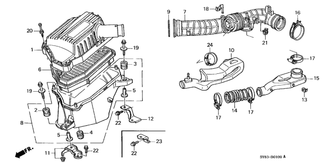 Повітропровід системи впуску (17228-P0A-000) - 3