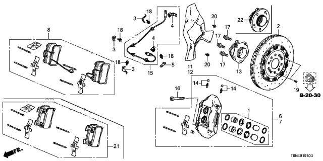 SET,PAD REAR (43022-T6N-A01) - 2