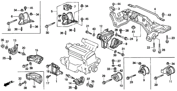 Mounting Engine Right (50820-SR3-J11) - 2