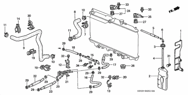 HOSE,WATER LOWER (19502-P5M-000) - 2