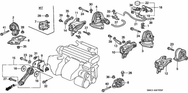 Mounting Engine Front  (50830-SM4-020) - 1