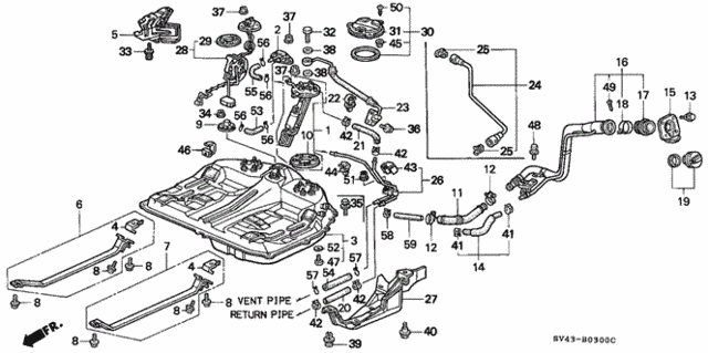 PIPE COMP FUEL FI (17660-SV4-A00) - 2