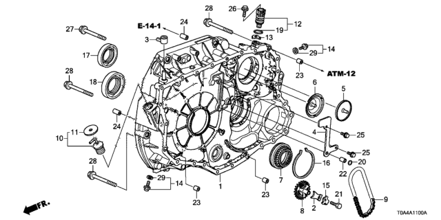 Картер гідротрансформатора (21110-5LJ-000) - 2