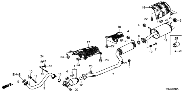 RUBBER, EX. MOUNTING (18215-TA0-A01) - 5