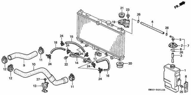 HOSE,WATER LOWER (19502-PT0-000) - 2