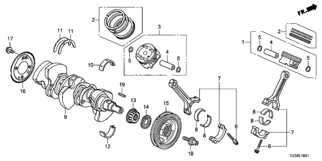 RING SET,PISTON (13011-5J6-A11) - 2