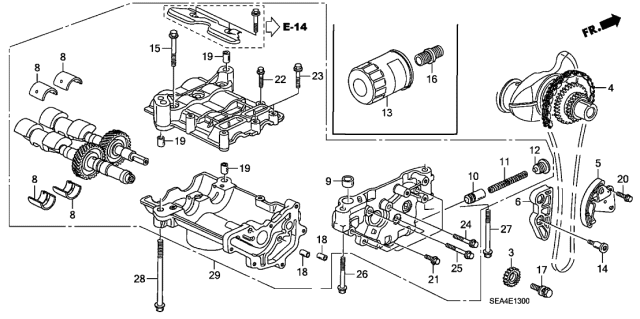 PUMP ASSY,OIL (15100-RAA-A02) - 2