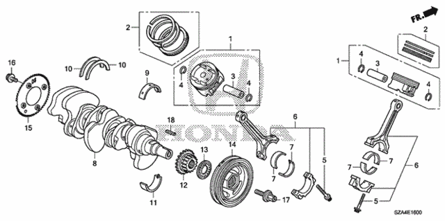 PISTON SET (STD.) (13010-R70-A00) - 2