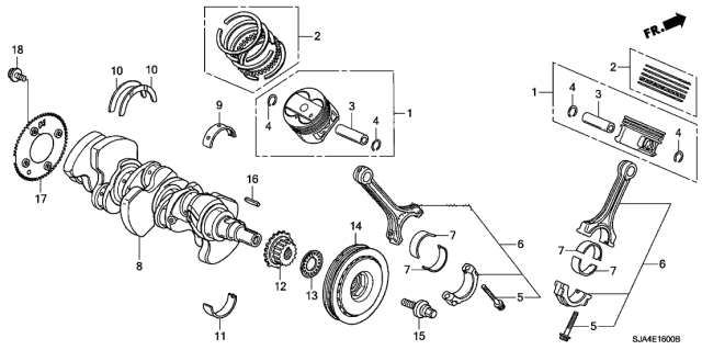 RING SET,PISTON (13011-RJA-004) - 3