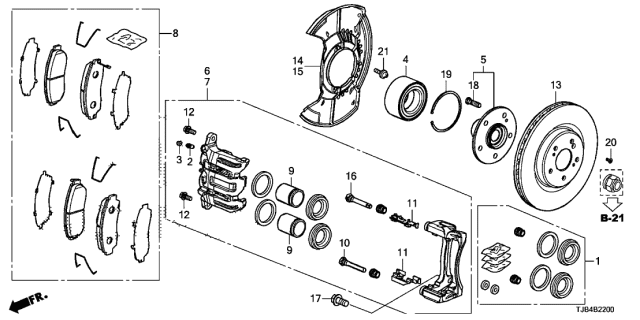 SET,PAD FR (45022-TJB-A02) - 2