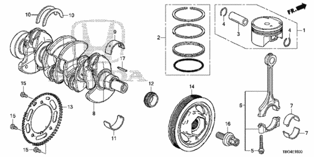 Bearing A, main upper blue (13321-6A0-A01) - 2