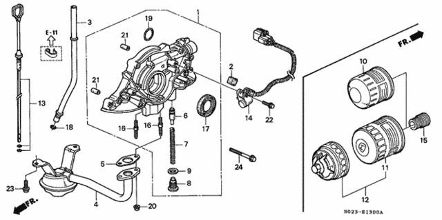 Маслозабірник системи змащування двигуна (15220-P2A-000) - 2