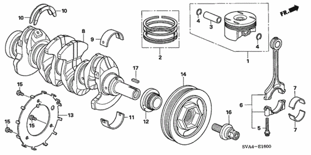 PISTON SET (0.25 (13020-RNA-A00) - 2