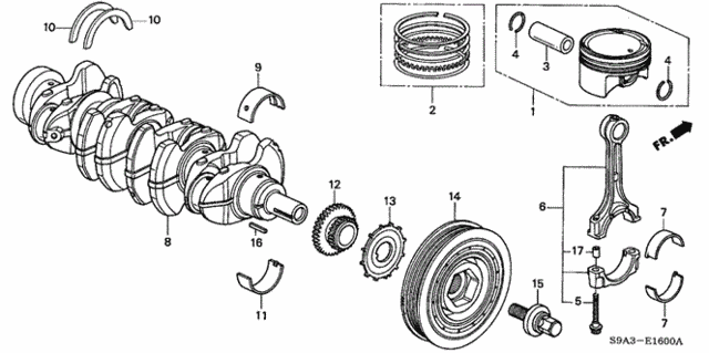 Ring Set, Piston (Over Size) (0.25) (13021-PPA-003) - 2