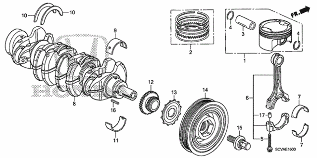 Ring Set, Piston (Over Size) (0.25) (13021-PZD-004) - 2