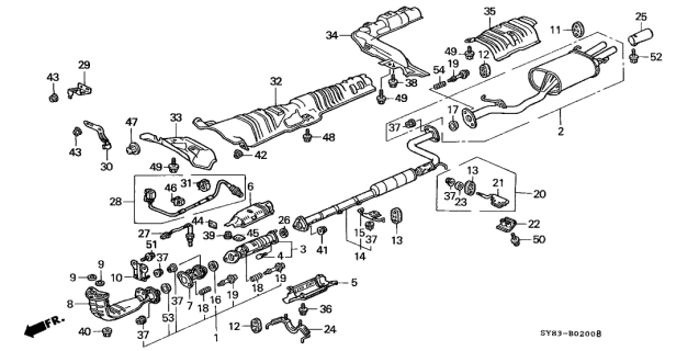 PIPE B,EXHAUST (18220-SV1-C70) - 3