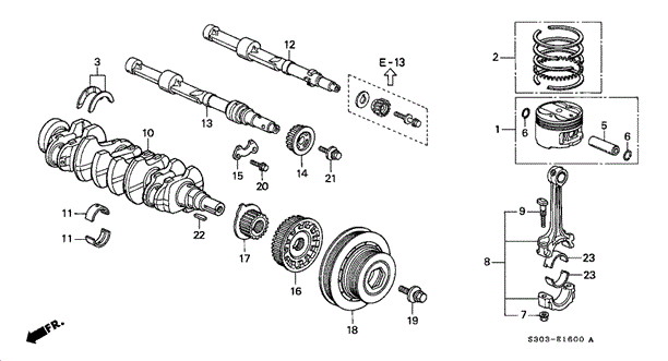 Piston Set (0.25) (13030-P5M-A00) - 2